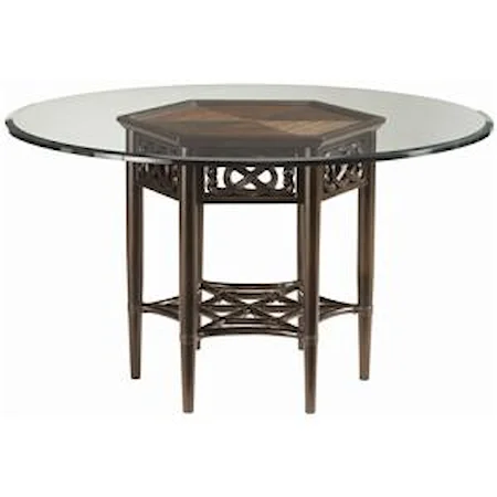 Sugar and Lace Table with 60-Inch Round Glass Top